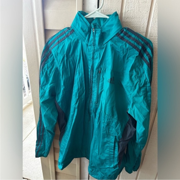 Adidas Teal Windbreaker Jacket - Picture 1 of 3
